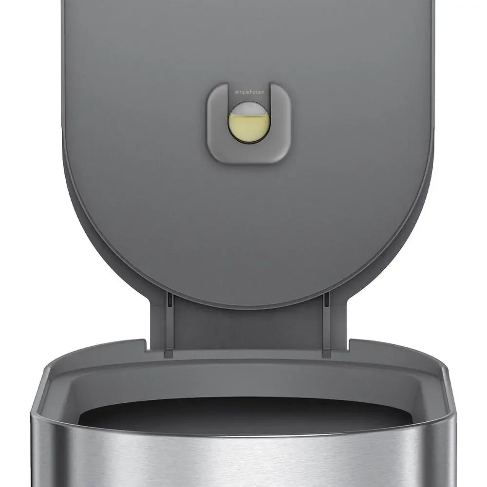 12 Gallon Step Trash Can White Stainless Steel Slim Kitchen Bin Hands Free 45L